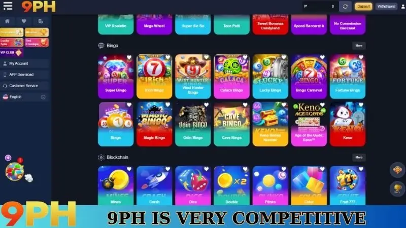 9PH Review 🎖️ Your Guide to Premier Online Gaming 2025 20 9PH is very competitive