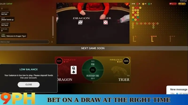 Bet on a draw at the right time