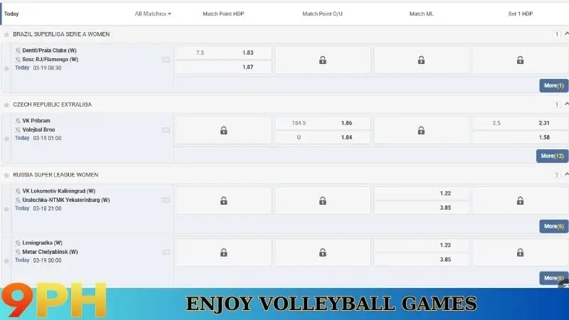 Sports Betting at 9PH - Enjoy The World Of Sports At Home 6 Enjoy volleyball games