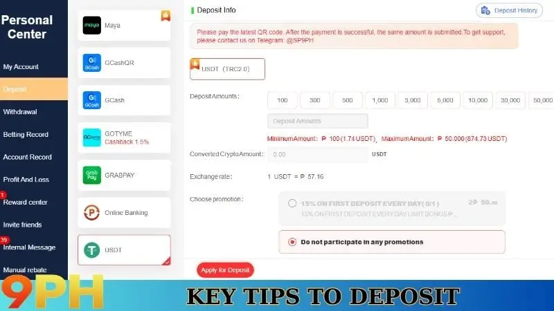 9PH Deposit Methods - A Comprehensive Guide For Gamers 6 Key tips to deposit